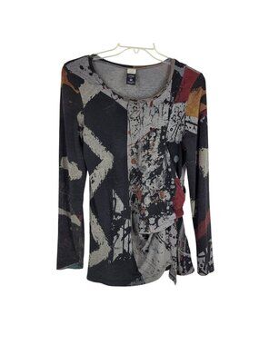 Crea Concept Abstract Tunic Top 40/Medium Gray Asymmetrical lagenlook artsy